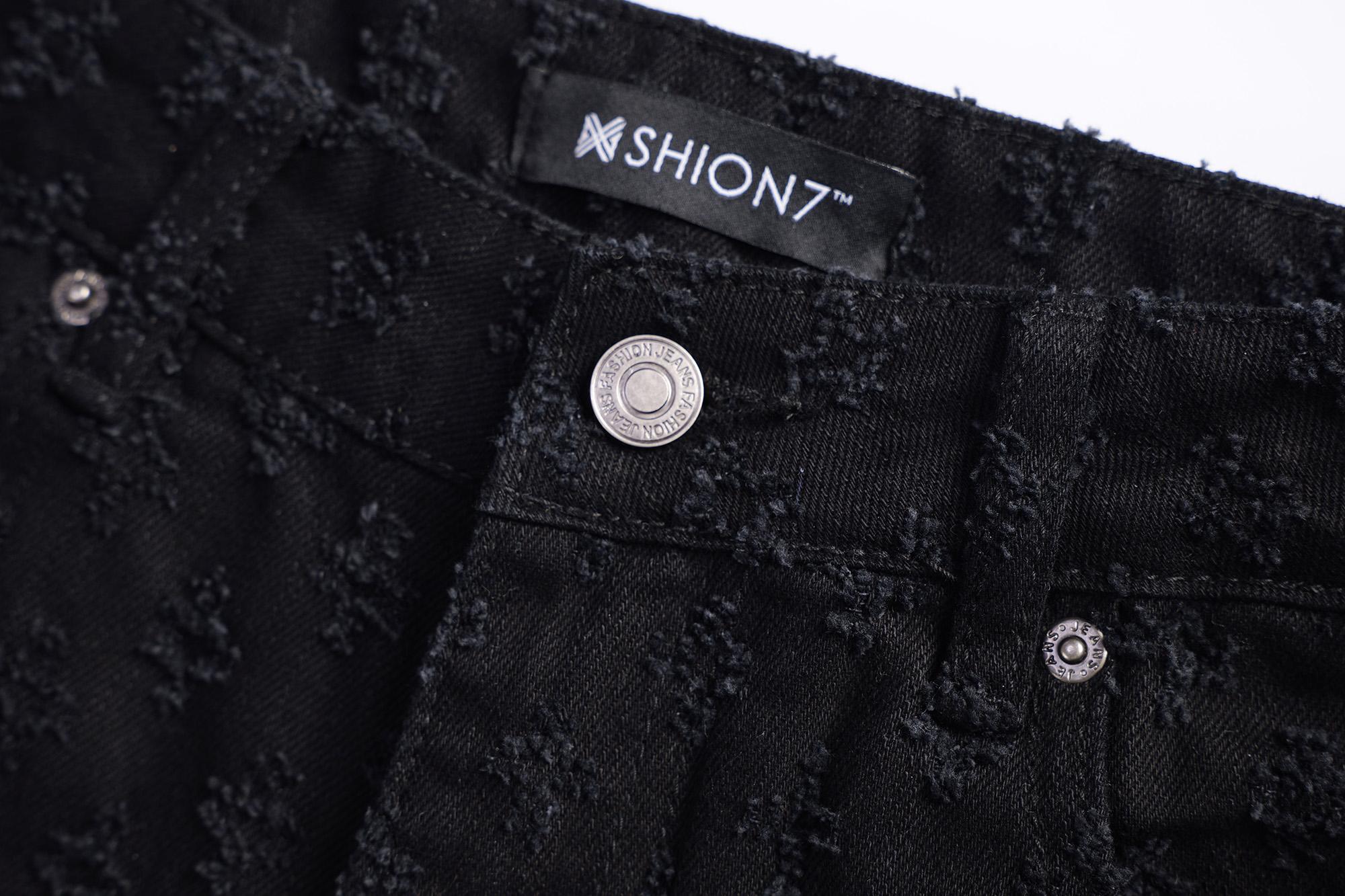 Vintage Black Jacquard Denim Shorts Men, Y2K Baggy Denim Shorts ,Summer Casual Jorts