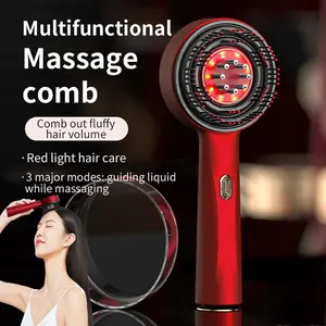 Portable Electric Scalp Massager Comb | 6ML Oil Applicator & 8 Roller Balls, Scalp Massage Comb, Type-C Rechargeable for Home & Travel Hair Care, Edition Spring & Mother's Day Gift, Rechargeable Scalp Massagers