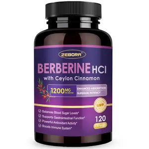 ZEBORA Premium Berberine HCL 1200 mg, Berberine Supplement with Ceylon Cinnamon, ALA & Capric Acid, Supports Immune, Gastrointestinal & Antioxidant, Non-GMO, 120 Capsules