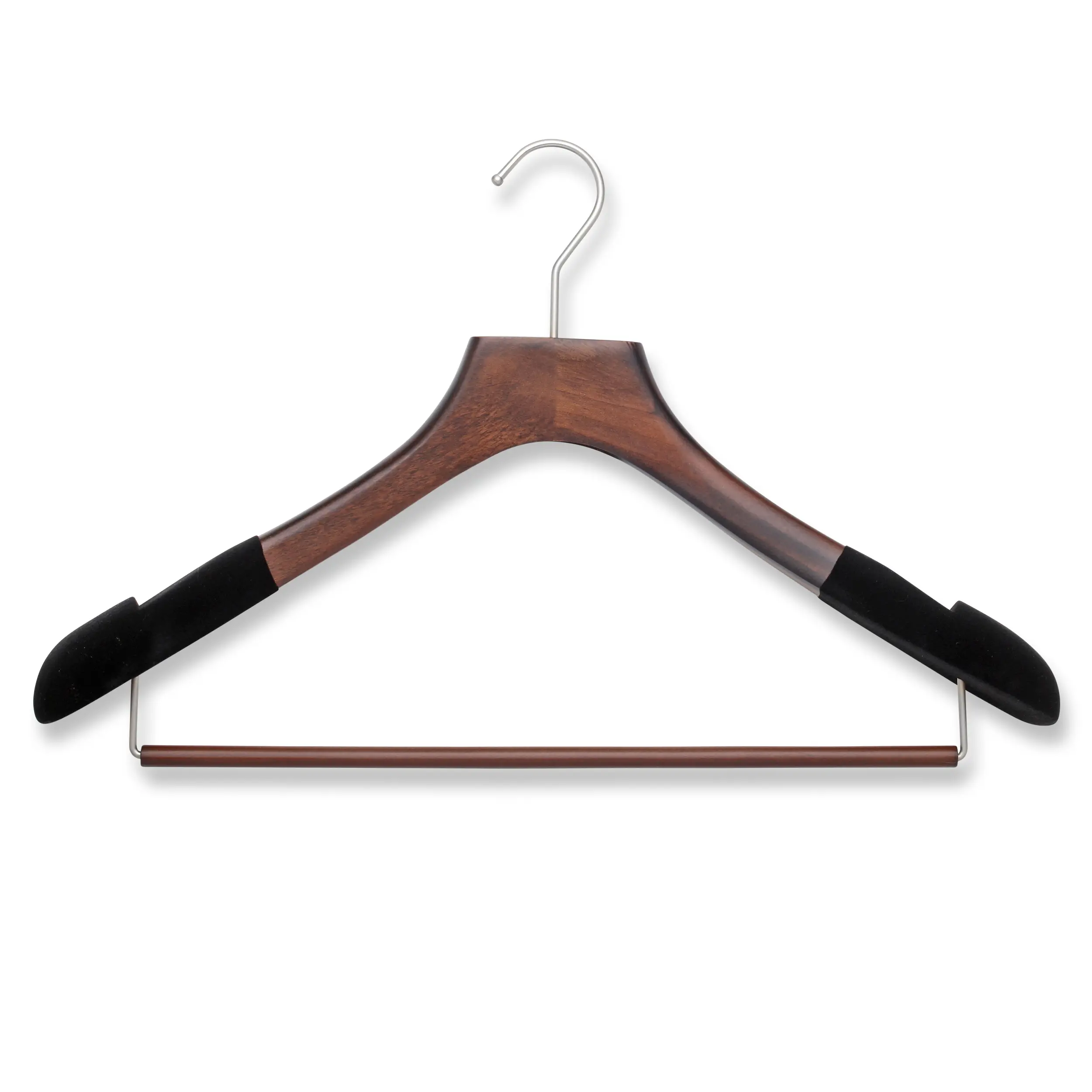 ALl Hung Up Hangers Premiere Luxe Wood Hangers with Pant Bar