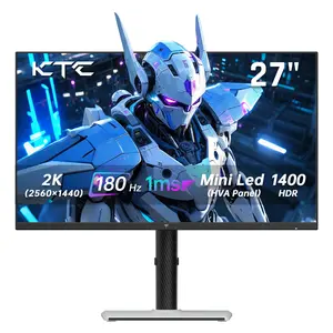KTC 27'' Mini LED 2K 180Hz HDR1400 Gaming Monitor, 2560*1440P 144Hz Computer Monitor, Adaptive Sync, Contrast 1000000:1 HDR, 5000:1 SDR, 148% sRGB, Logo RGB Light, HDMI 2.0 x 2, DisplayPort 1.4 x 1, Height Angles Adjustable, M27T6