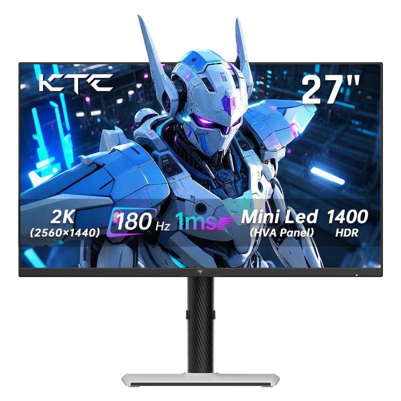 KTC 27'' Mini LED 2K 180Hz HDR1400 Gaming Monitor, 2560*1440