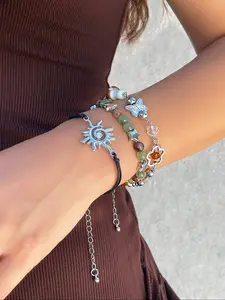 Elegant Beaded Bracelet Set, Stackable Bracelets, Geometric Spiral Star Flower Butterfly Mushroom Design, Perfect Unique Gift for Valentine's Day Mother's Day Birthday