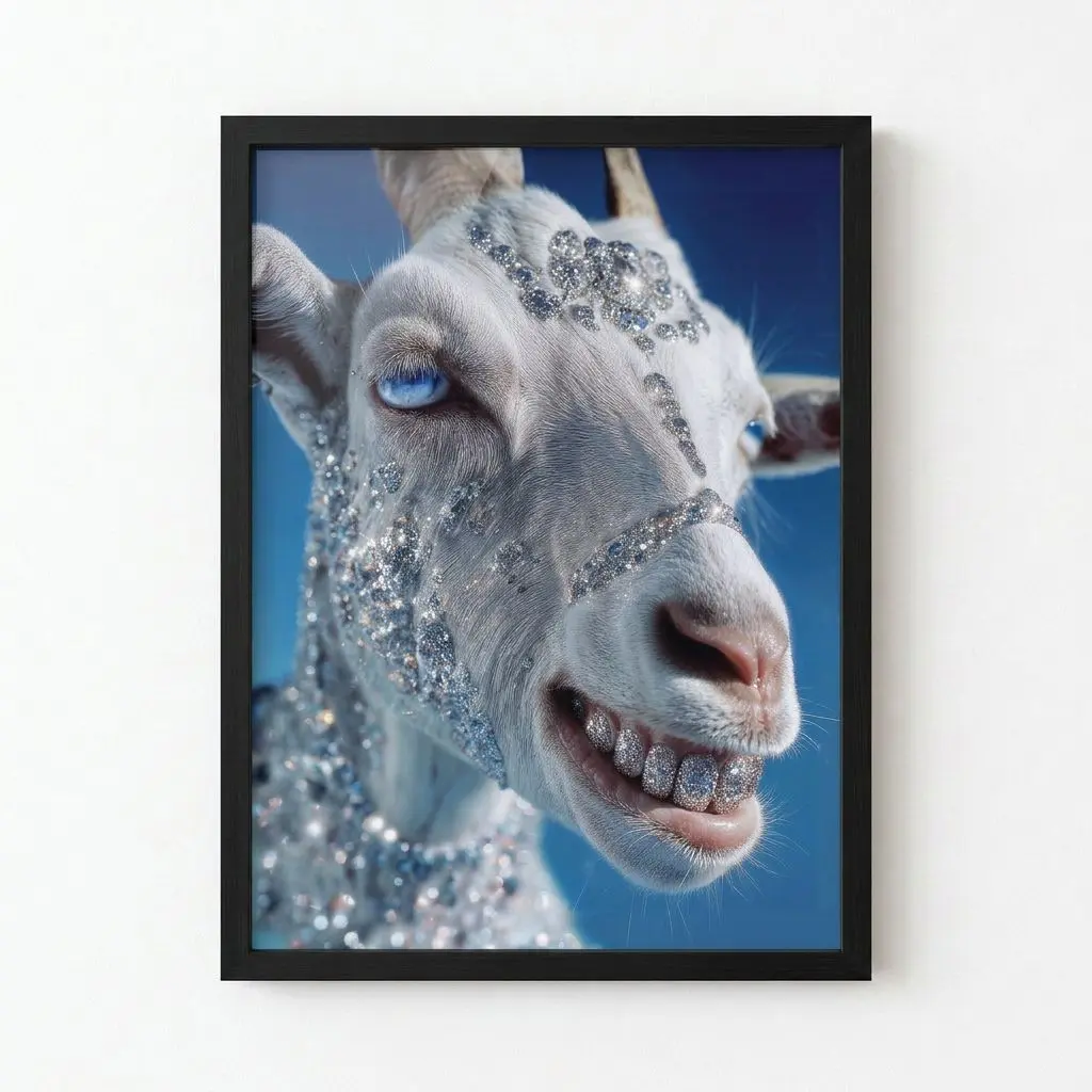 The Diamond Goat Wall Poster, Home Decor Wall Art for Living Room Bedroom