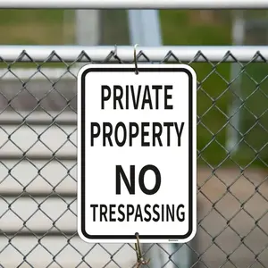 Private Property No Trespassing Sign, Rust-free Reflective Sign, Easy Outdoor Installation for Added Security