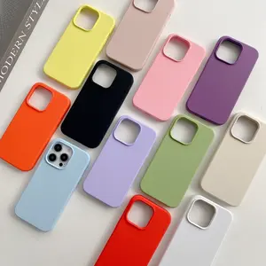 Simple drop resistant liquid silicone phone case for iPhone17 Pro Max 17 Air /16/15 14 Pro Max, solid color 15PR 13 protective case, new 12 model 11 lens all inclusive 14 plus a couple of men and women premium sense