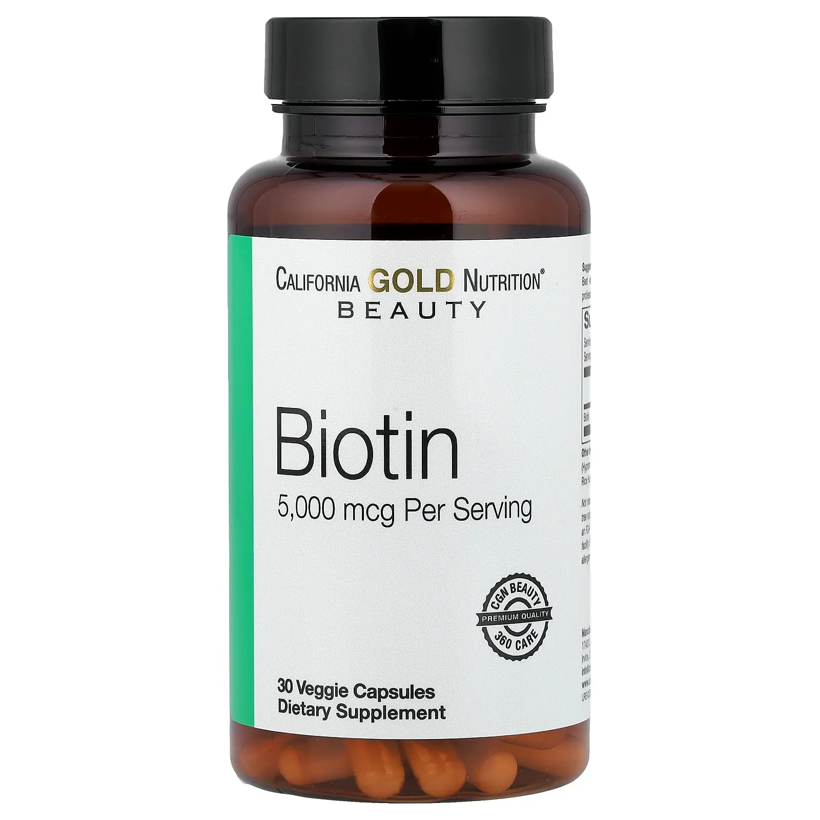 California Gold Nutrition Biotin, 5,000 mcg, 30 Veggie Capsules