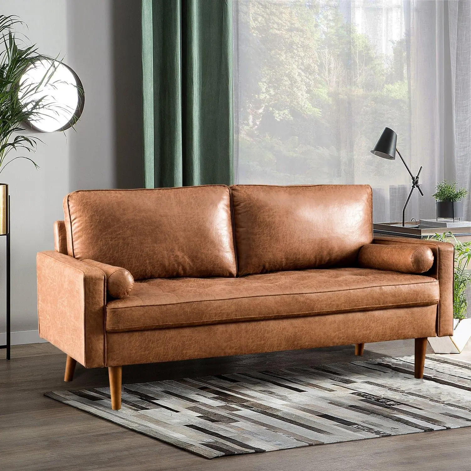 Ovios 69.68'' Living Room Sofa with Square Arm and Button-Tufted Ovios 69.68'' Living Room Sofa with Square Arm and Button-Tufted