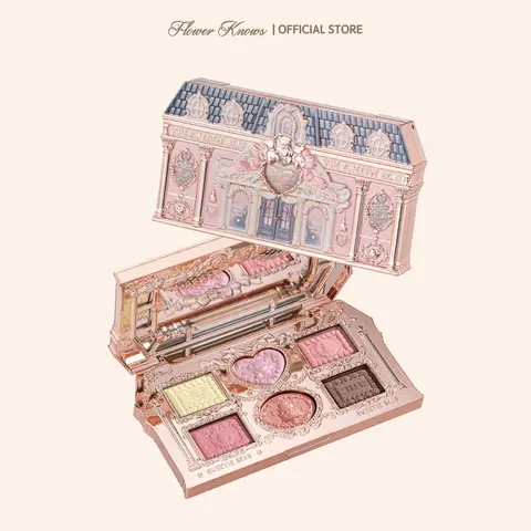Flower Knows The Sweetie Bear Collection 6-Color Makeup Palette, Long-Lasting Silky Cosmetic with High Pigment Matte Shimmer Glitter Shades, Makeup Beauty Cosmetics, #sohochic, Pastel Whimsy, Multi-Shade Range Blush, Ideal for Christmas gift, Black Friday