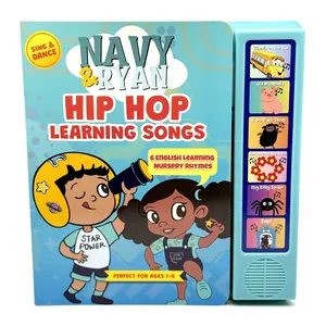 Hip Hop Nursery Rhyme Music Book for Toddlers by Navy & Ryan – Bilingual English & Spanish Learning | Interactive Press & Play Musical Book | Teaches First Words, Rhythm, & Early Language Development (Ages 1-6)