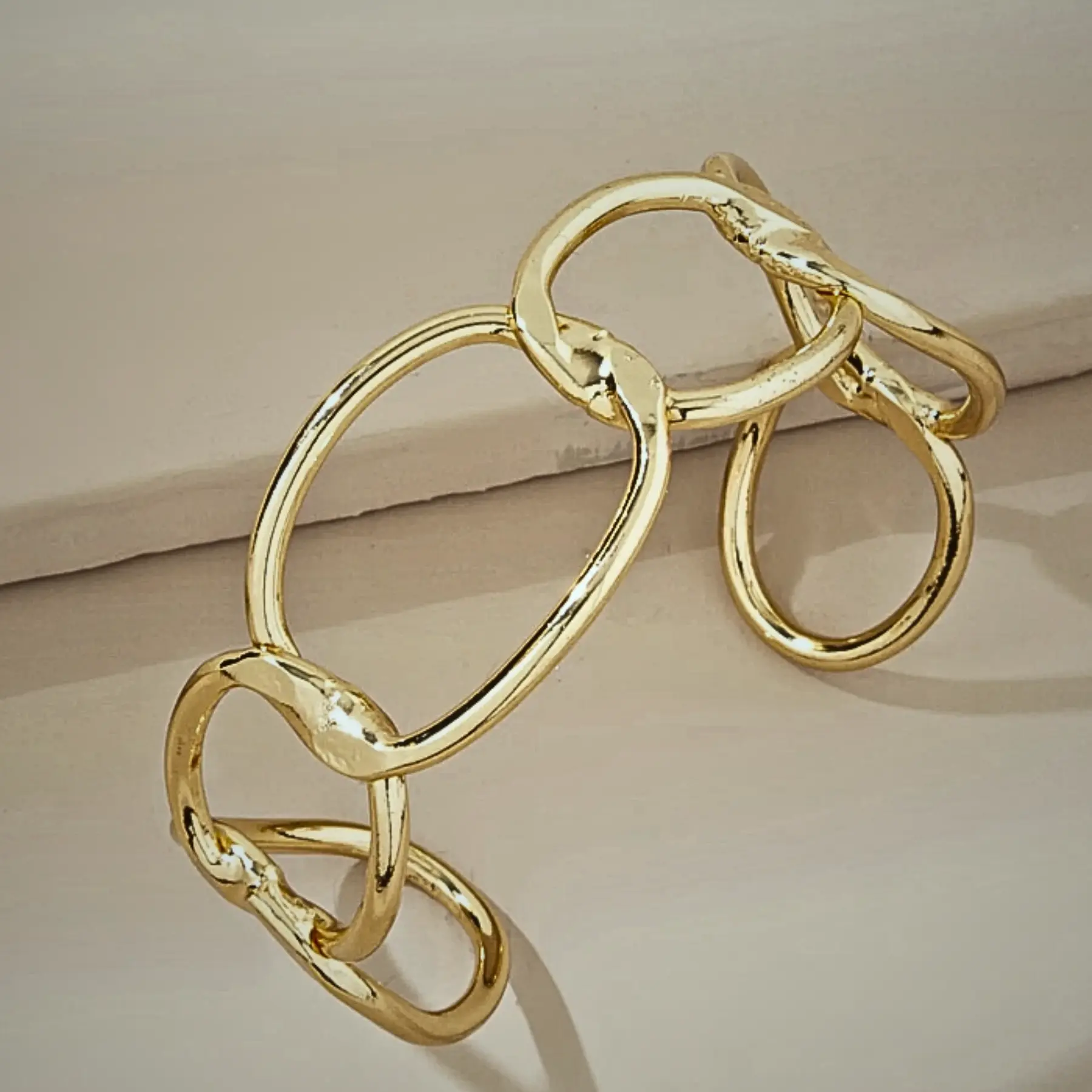 Women's Open Cuff Bangle Bracelet, Adjustable Minimalist Metal Wrist Jewelry