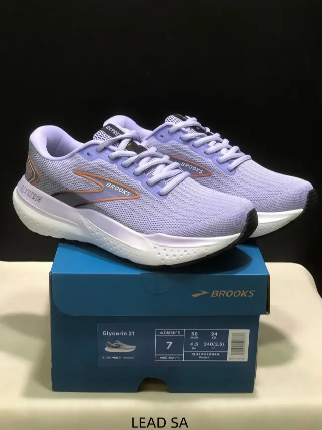 Fashion Women Road Jogging Shoes Lavender‑Purple Orange Colorway Soft Cushion Mesh Sports Sneakers