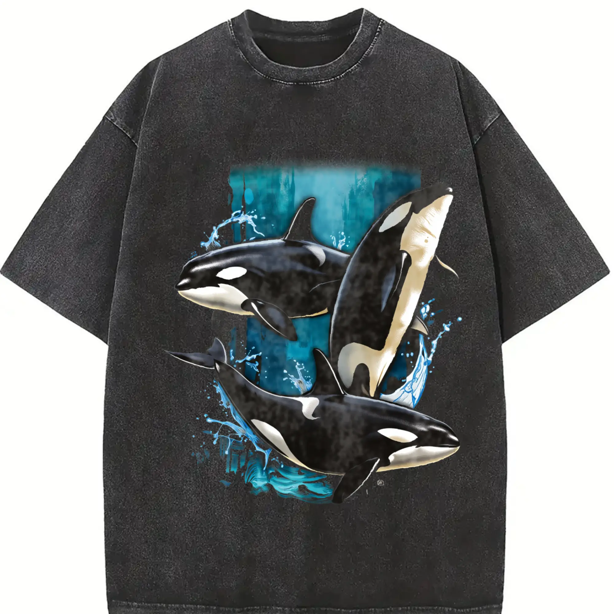 Orca Whale Vintage Graphic T-Shirt, Retro Ocean Lover Tee, Sea Life Shirt, Marine Biology Gift, Animal Aesthetic Top, Y2K Coastal Streetwear