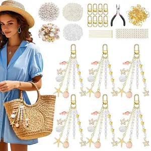776Pcs Ocean Keychain Making Kit with Charms DIY Key Chain Kit for Beginners Seashell Starfish Pearl Letter Name Beads Custom Keychains with Tools Crafting and Jewelry Making for Adults Gift for Women - Home Improvement.