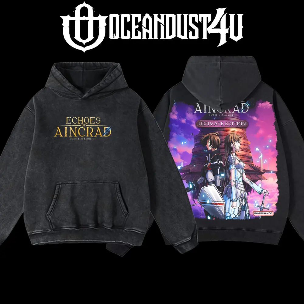 OceanDust4U Sword Art Online: Echoes of Aincrad Ultimate Men's Cotton Hoodie & T-Shirt Apparel - Menswear, Classic Tweed Seamless Fabric, Retro Street