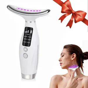 Summer White Multifunctional Comfort Facial Massager 1 Count Neck Face Massager Neck Beauty Product for Gift Neck Face Lifting Tool Heating Facial Beauty Massager Facial Machine Facial Beauty Instrument Facial Cleansing Instrument