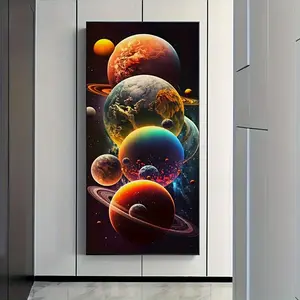 Universe Planet Galaxy Pattern DIY Diamond Arts Colorful Painting Kit without Frame, 5D Diamond Arts Colorful Painting Kit, Wall Art Decor for Home Living Room Bedroom