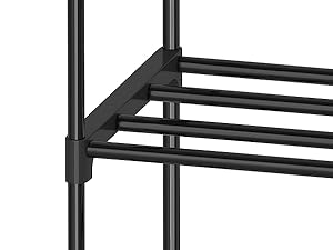 Three-tier ultra-small shoe rack (16.3 inches wide), narrow stackable design suitable for children, toddlers, and adults; lightweight shoe rack ideal for wardrobe storage, dorm organization, entryway/foyer at the front door.