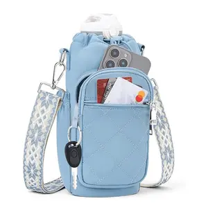 Water Bottle Bag Crossbody,Insulated Water Bottle PurseCrossbody Water Bottle Holder withStrap 40 oz