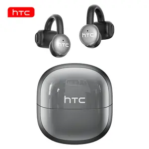 HTC NE15 Translation Earphones Clip-on Bluetooth 6.0 Low Latency IPX5 Waterproof HiFi Sound Quality Wireless Earbud Headset Black