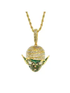 Hip-hop 3D cartoon character rhinestone-embellished avatar pendant necklace