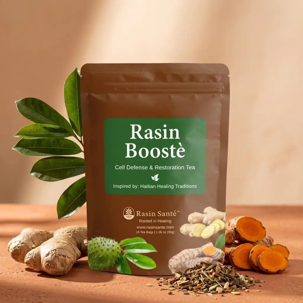 Rasin Santé Rasine Boostè Cell Defense & Restoration Tea Inspired by Haitian Healing Traditions Calming Herbal Beverage