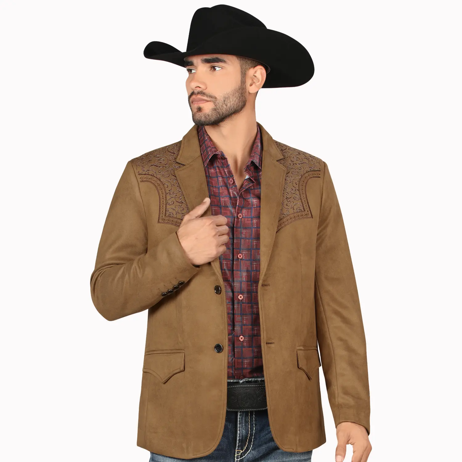 MONTERO Men's Suede Embroidery Blazer MT2182 Slim Fit Stylish and Fitted MONTERO Men's Suede Embroidery Blazer MT2182 Slim Fit Stylish and Fitted
