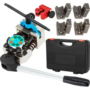 Brake Line Flaring Tool, 45 Degree Single, Double, and Bubble Flares for 3/16", 1/4", 5/16" and 3/8" Tube Size, Suitable for Soft Metal of Copper Lines