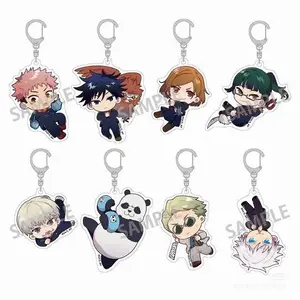 Jujutsu Kaisen Anime Keychain Itadori Yuji Gojo Satoru Cartoon Acrylic Bag Tag Keyring Pendant Cos Accessory