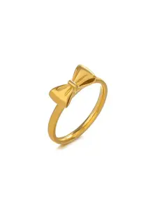 Women's Titanium Steel Butterfly Knot Ring, Stainless Steel Jewelry, Fashionable & Versatile Design, Perfect Gift Idea