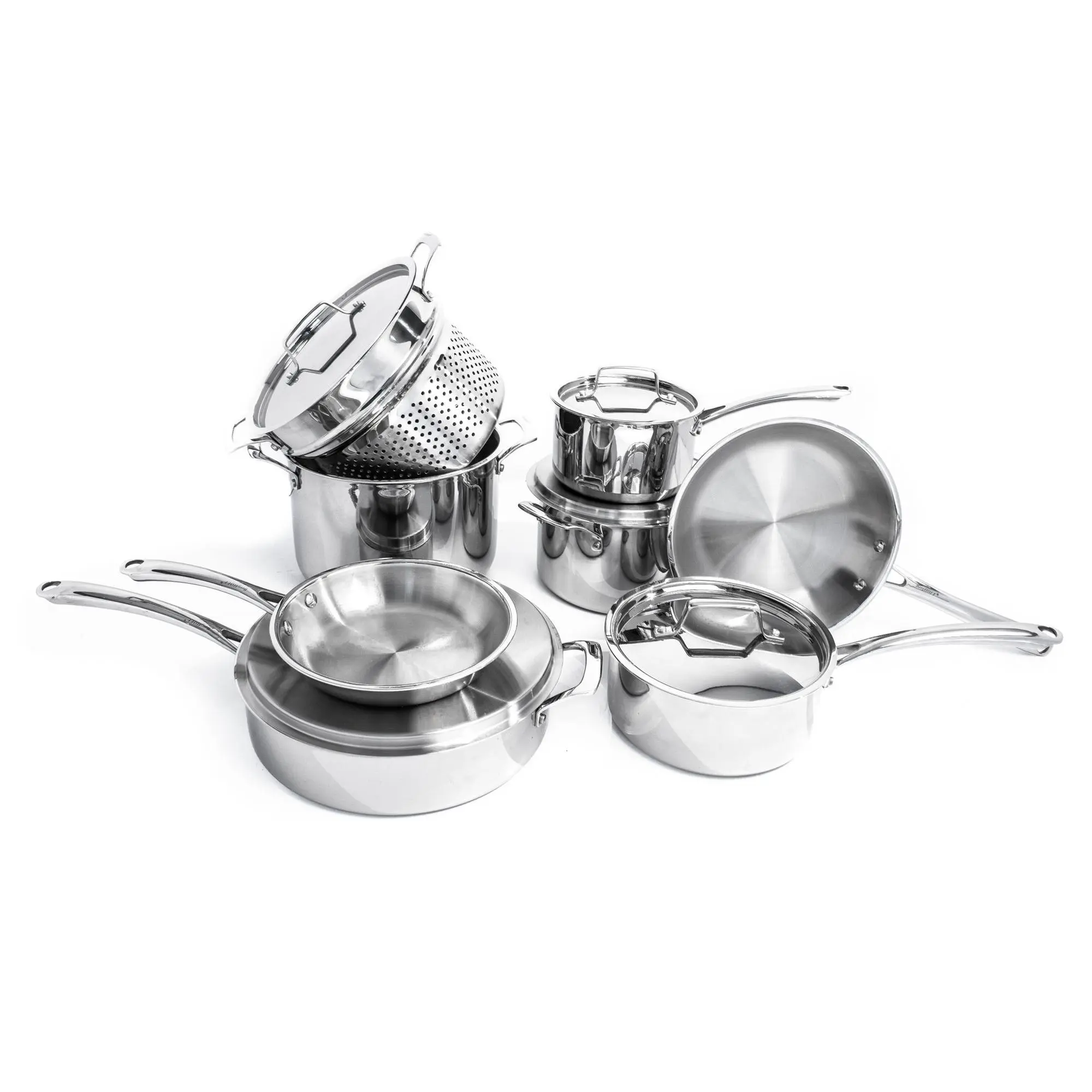 BergHOFF Professional Straight 13pc SS Tri-Ply Cookware Set BergHOFF Professional Straight 13pc SS Tri-Ply Cookware Set