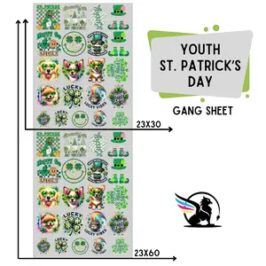 Youth St. Patrick's Day | Premade DTF Transfer Gang Sheet For Graphic Tees