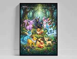 Eeveelutions Vinyl Peeker Poster, Film Motivational Wall Art for Men, Gift Idea for Him, Unframed Wall Art, Home Decor