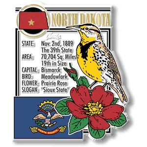 North Dakota State Montage Magnet by Classic Magnets, 2.8" x 3.2"
