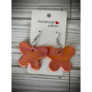 Butterfly earrings - clay