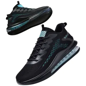 Men's breathable summer Black Outdoor walking shoes with full-sole air cushion1, men sport and casual, high-rise thick soles, suitable for running and daily wear, trendy and stylish. boy runner