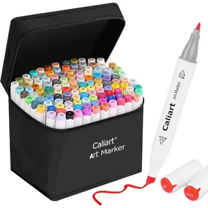 121 Colors Dual Tip Art Markers Sketch Pens, Easter Basket Stuffers for Kids, Teens, Toddlers. Permanent Alcohol Based Markers for Adult Book, Eggs Decorations, Gift Drawing Supplies Kit