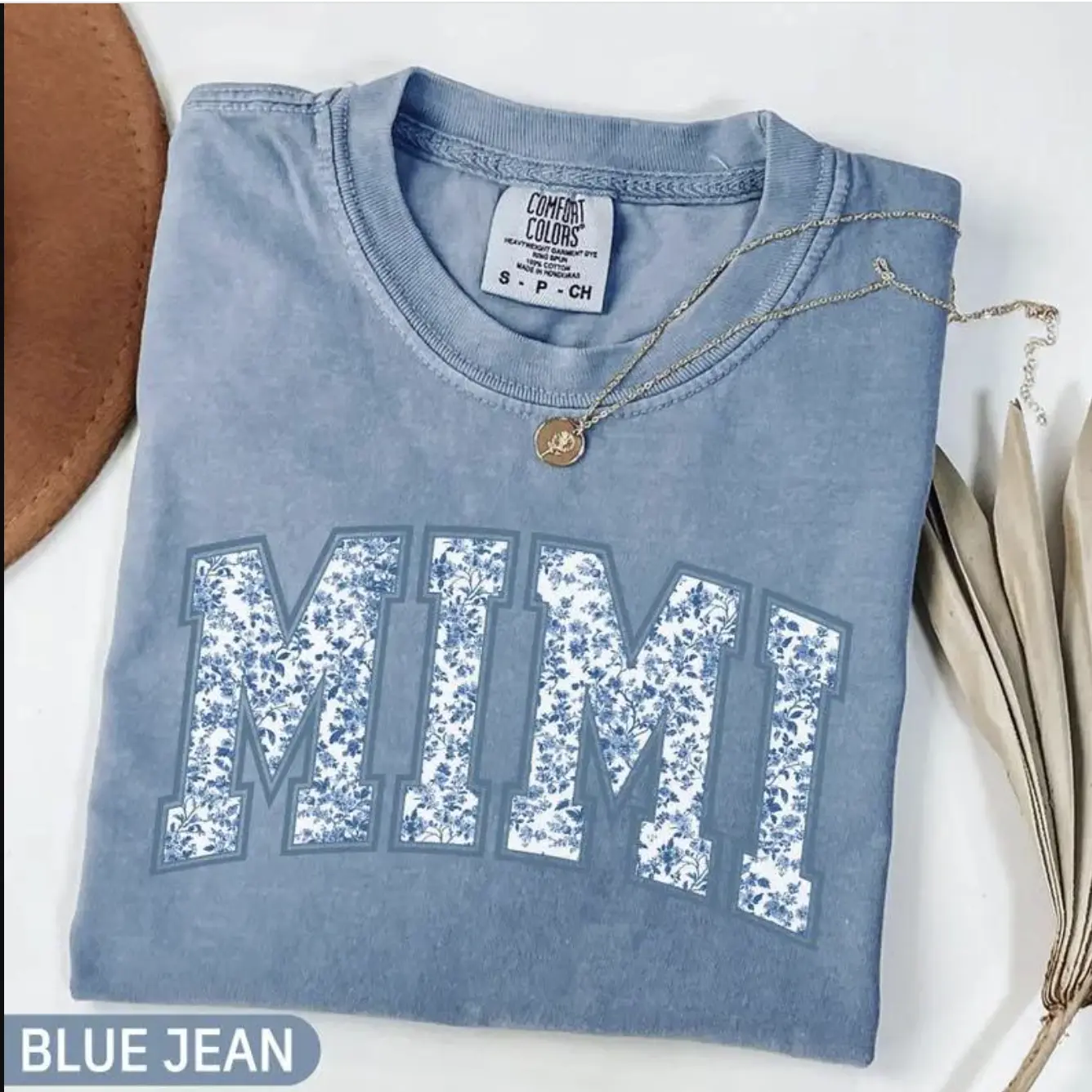 Comfort Colors Floral Mimi Shirt, Toile Mimi T-Shirt, Cute Grandma Tee, Gift for Mimi, Grandmother Shirt, Vintage Floral Grandma Apparel