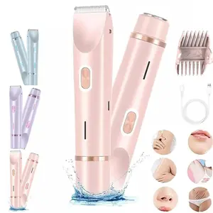 2 in 1 Bikini & Body Trimmer, Comfort 2 in 1 Electric Lady Shaver, Bikini Trimmer for Women Pubic Hair, Wet Dry Trimmer