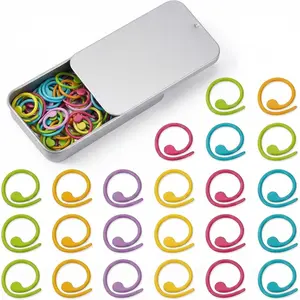 50 count Stitch Markers for Knitting,Stitch Counters for Crocheting,Crochet Stitch Markers Metal Stitch Markers Crochet Markers Ring for Crocheting (Spiral)