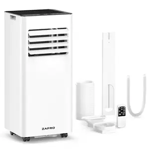 ZAFRO Portable Air Conditioners, 4 Modes Portable AC Unit with Fast Cooling/Energy Saving/Remote Control/24Hrs Timer for Bedroom/Dorms/Indoor Rooms, White