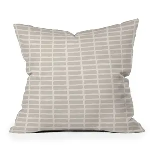 20" x 20" Little Arrow Design Co. Block Print Tile Outdoor Throw Pillow Tan - Deny Designs