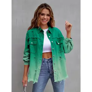 Women's Denim Jacket Fleece Bottom with Pockets Fashionable Jacket