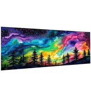 Starry Sky & Tree Landscape Pattern DIY Diamond Art Painting Kit without Frame, DIY Diamond Decorative Art Painting for Beginner, Wall Art Decor for Home Bedroom, Handicraft, Diamond Pattern Design