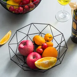 Metal Wire Fruit Bowl, Iron Arts Fruit Storage Baskets for Kitchen Counter, Countertop, Home Decor, Table Centerpiece Decorative hold Vegetables, Bread, Snacks, Potpourris Hollow Organiser Steel Decoration