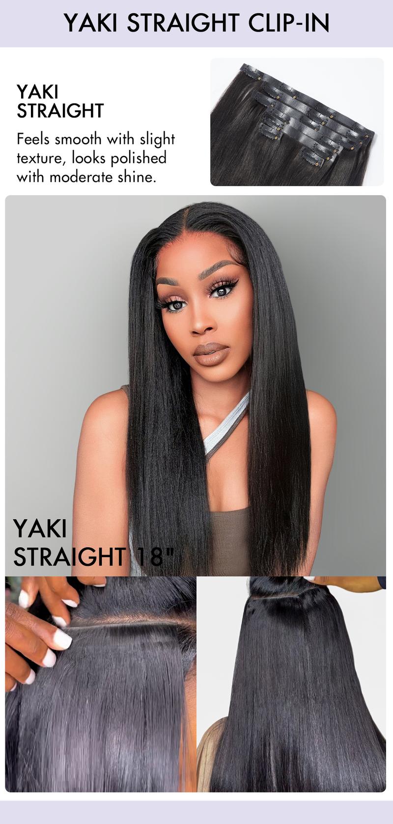 LUVME 100% Virgin Human Hair Extensions Seamless & Invisible Edge Straight, Body Wave, Kinky Curly, Yaki Straight, Messy Burmese Curl Clip-In