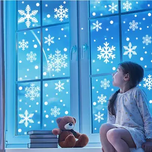 Christmas Decoration Set, Snowflake Static Cling Window Stickers, Festive Glass Decals, Holiday Christmas Ornaments, Easy to Apply