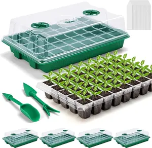 5 Pcks Seed Starter Tray 200 Cells Seed Starter Kit with Humidity Dome, Seed StartingTrays for Seed Seedling Planting Starter, Mini Greenhouse Plant .
