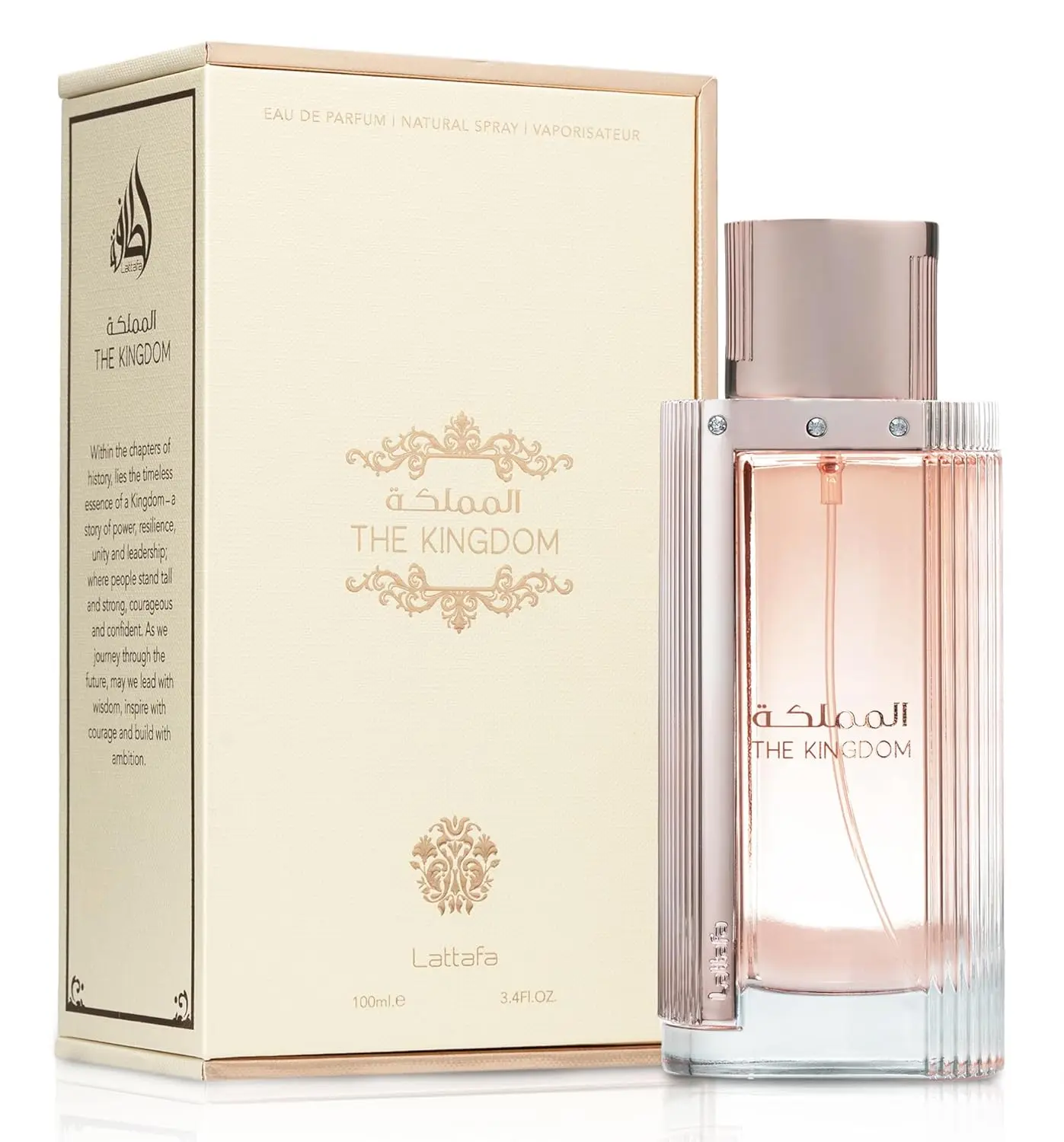 Lattafa The Kingdom Women's Eau de Parfum (EDP) Spray - 100 ml Floral Fruity Gourmand Perfume with Floral Jasmine & Vanilla, Ideal for Everyday Wear