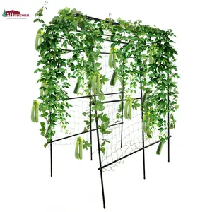 Tall Garden Arch Trellis for Climbing Plants Outdoor, 4/5/7/7.5 ft Tall Polyethylene-Coated Stainless Steel Garden Arch for Climbing Vine Vegetable/Fruit/Flower, Cucumber Trellis for Raised Bed, Black